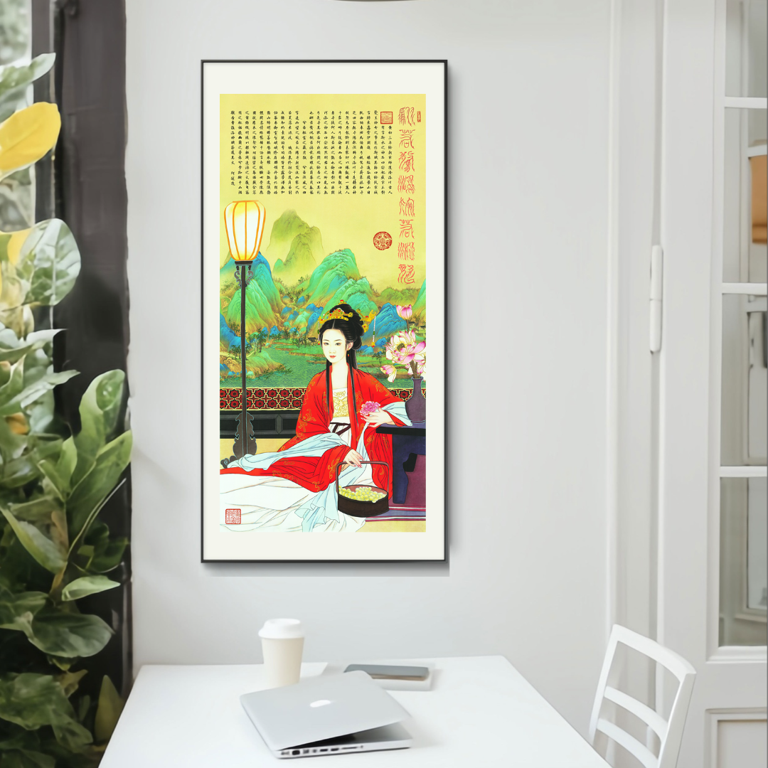 何冠逸洛神赋《翩若惊鸿婉若游龙》68x138托底85x180【拓底装裱无框】