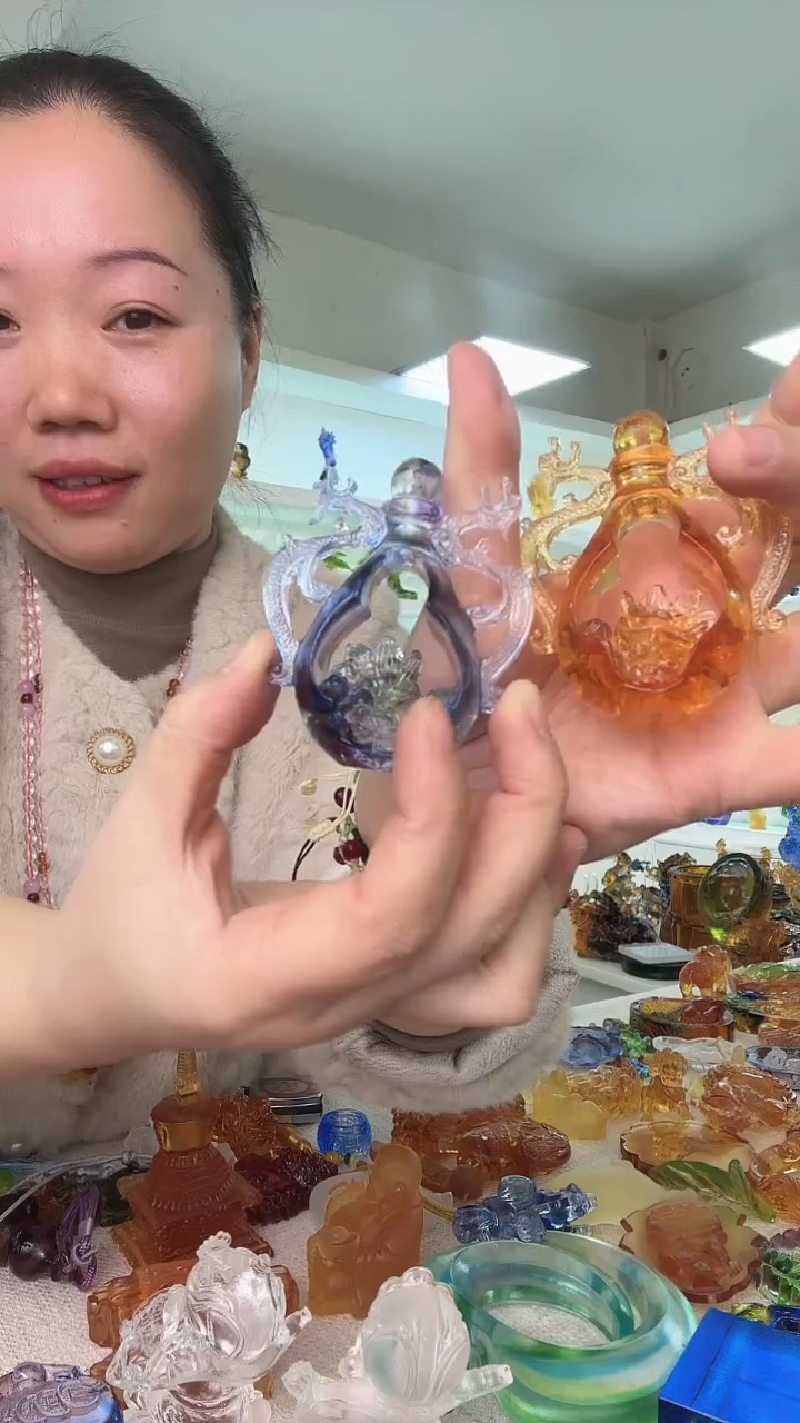 手工艺品琉璃龙莲花