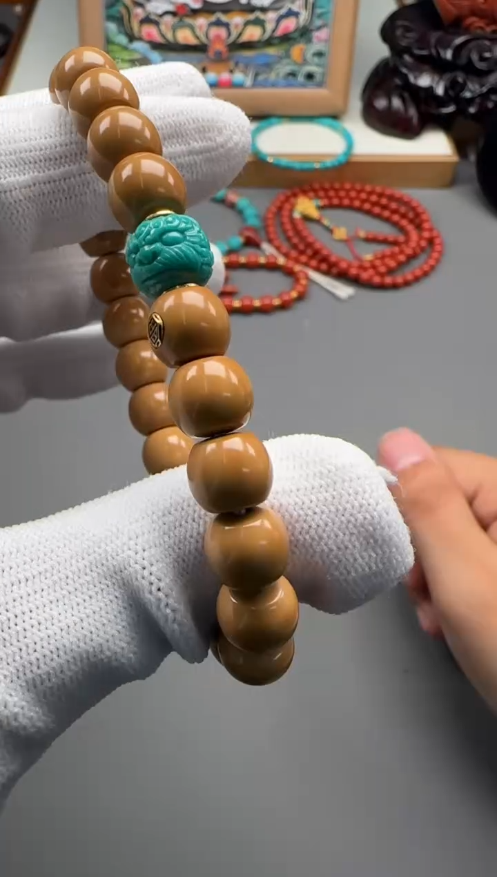 【闪购商品】核桃手串18K金镶嵌手串手串