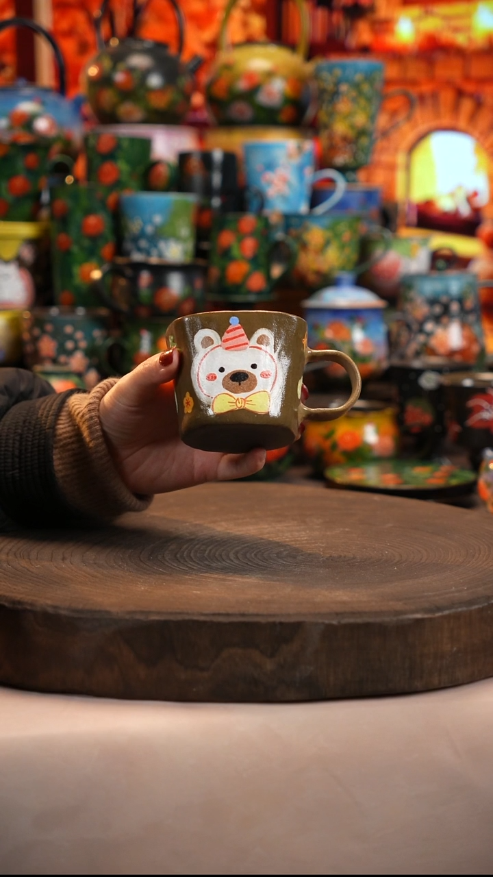 油画  釉下彩   杯子 