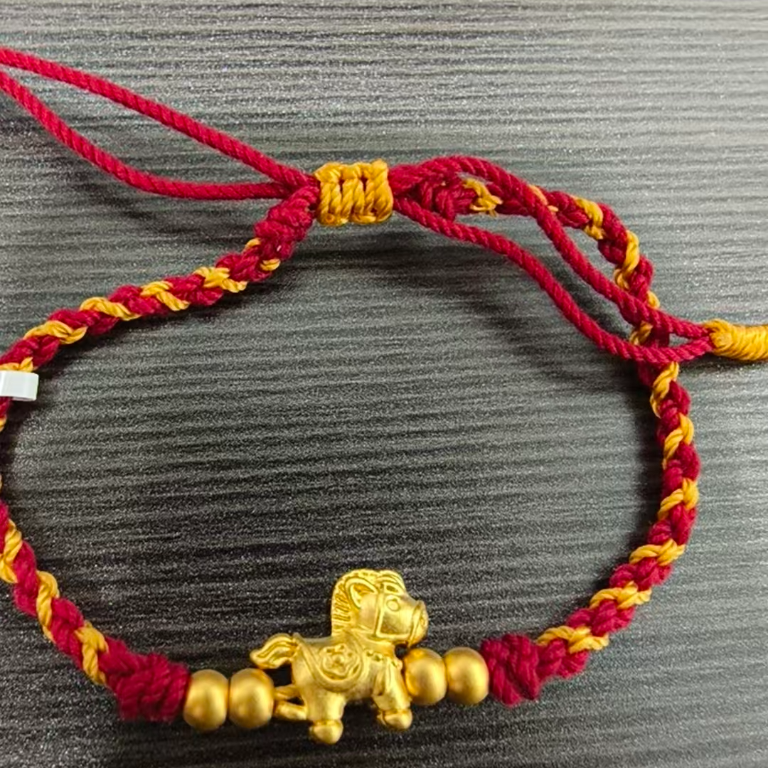 【莹莹专享】足金999 小马光珠 0.42  GP 纳金添福 