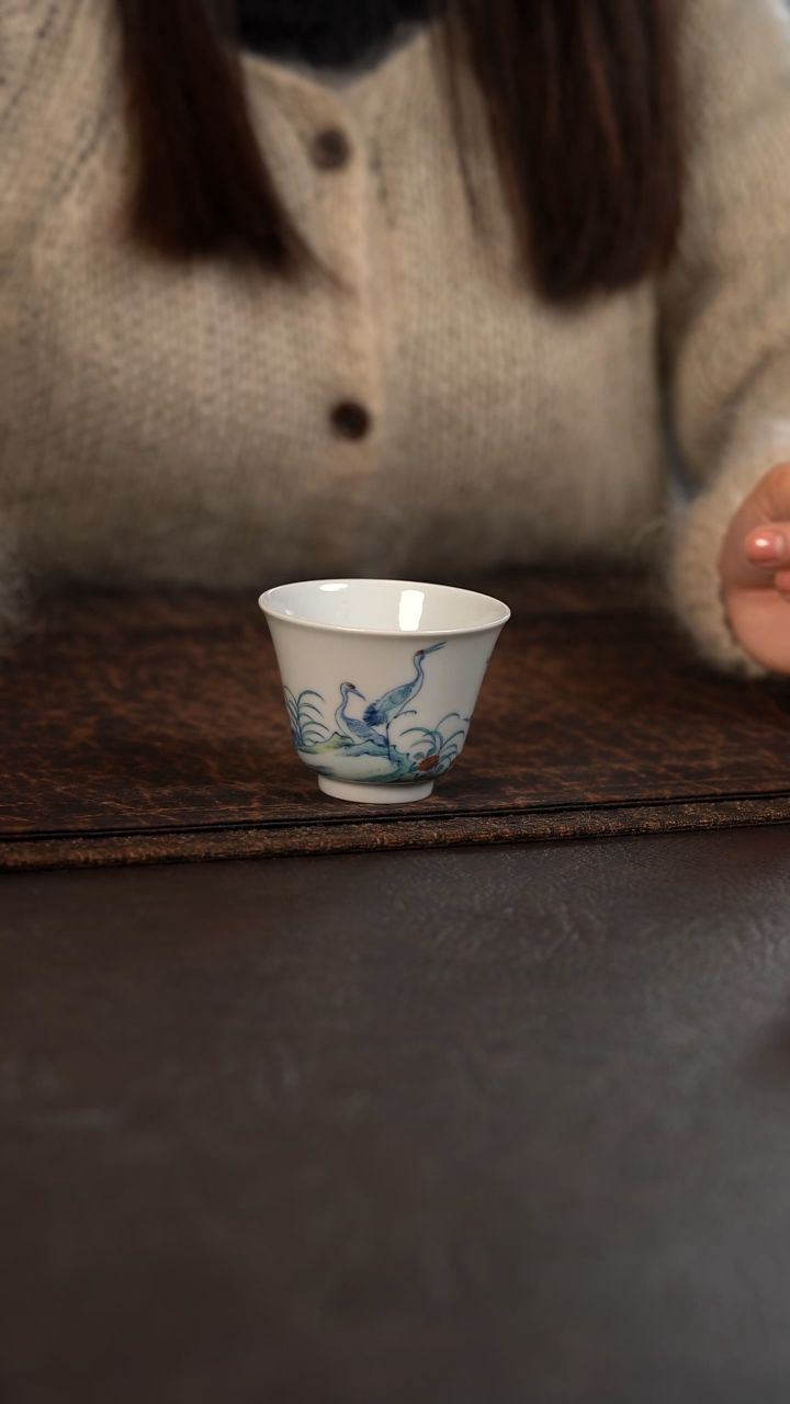 【闪购商品】杯云霞珍藏斗彩仙鹤铃铛杯