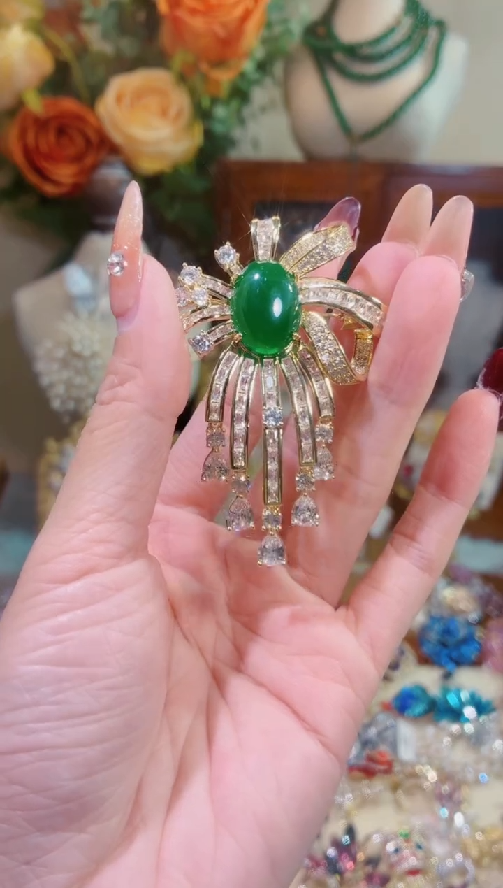 合成立方氧化锆铜合金金色飘带