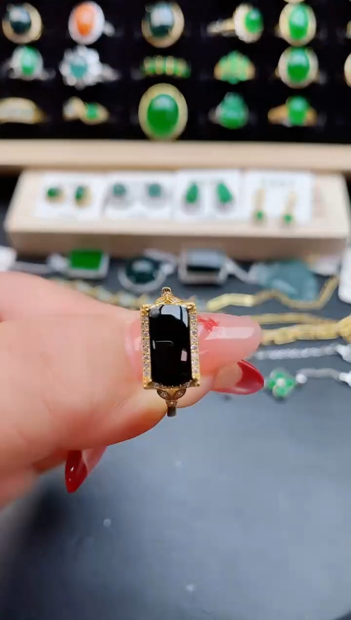 【闪购商品】翡翠戒指银S925镶嵌508550