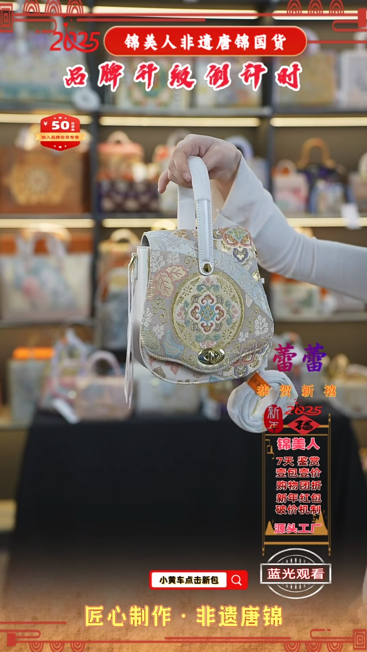 【闪购商品】织绣蕾蕾新中式唐锦非遗孤品琵琶包微瑕113