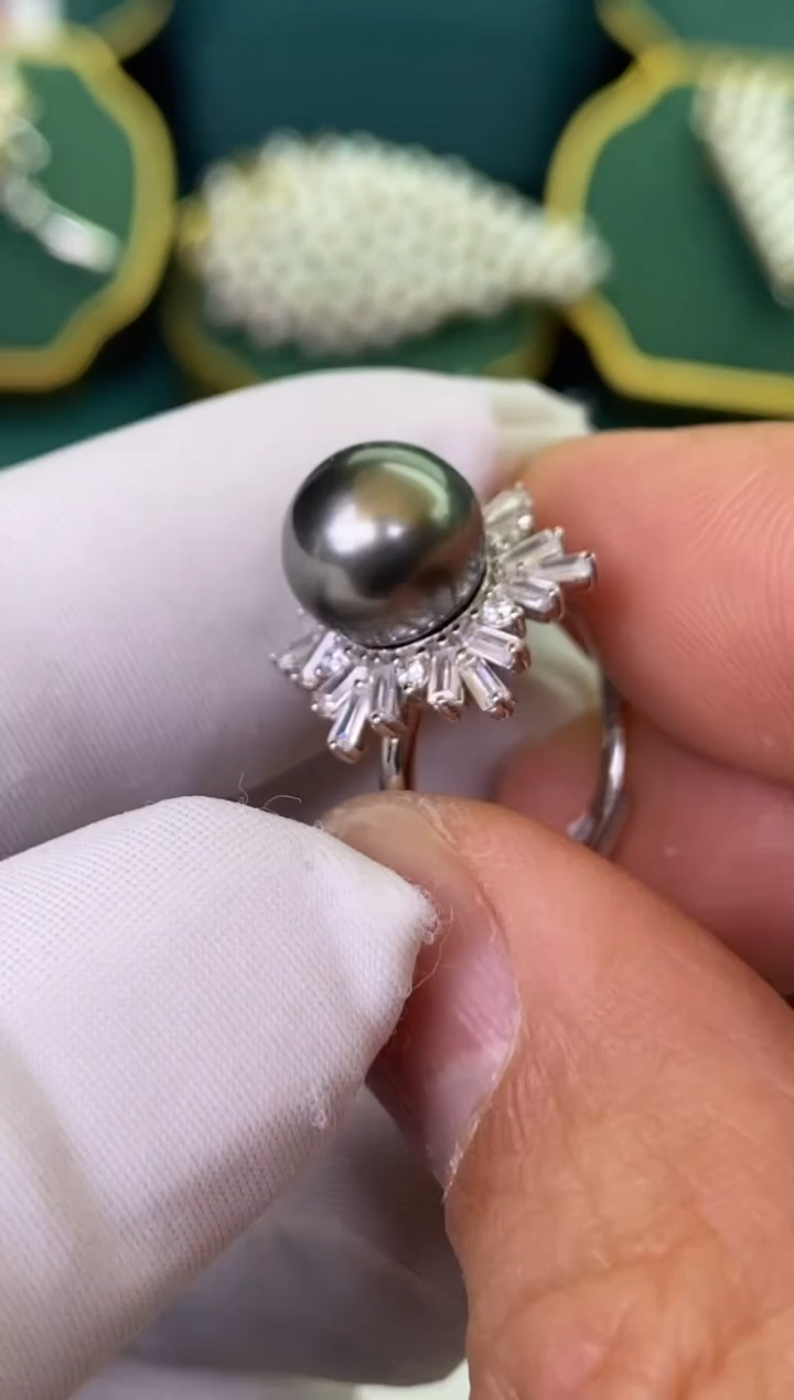 【闪购商品】海水珍珠戒指银S925镶嵌1