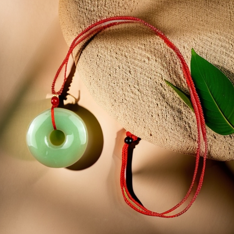 非金属玻璃吊坠 【王总专属定制】浅绿平安扣项链吊坠男女通用款