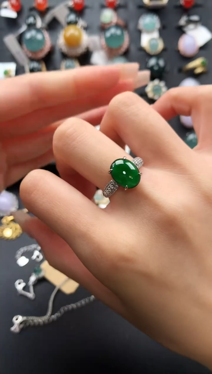 【闪购商品】翡翠戒指银S925镶嵌436436536T34