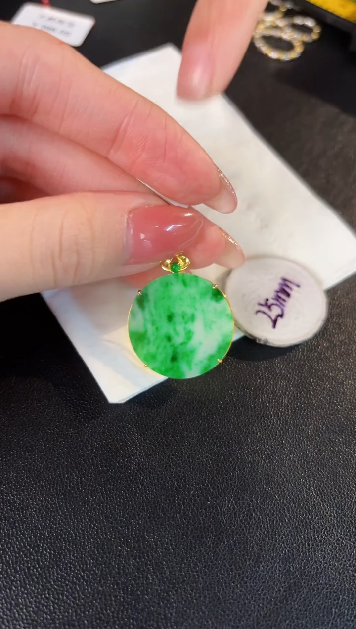 【闪购商品】翡翠颈饰18K金镶嵌缅料A货/支持复检/一件