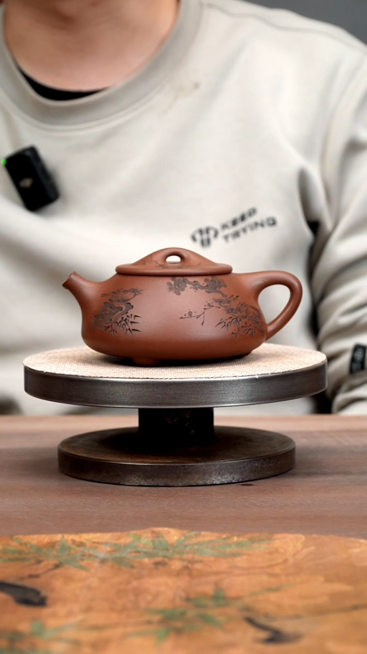 【闪购商品】紫砂茶壶底槽清五子登科石瓢