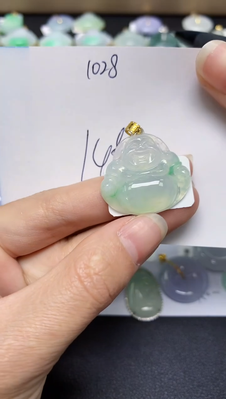 翡翠18K金镶嵌颈饰 天然翡翠A货