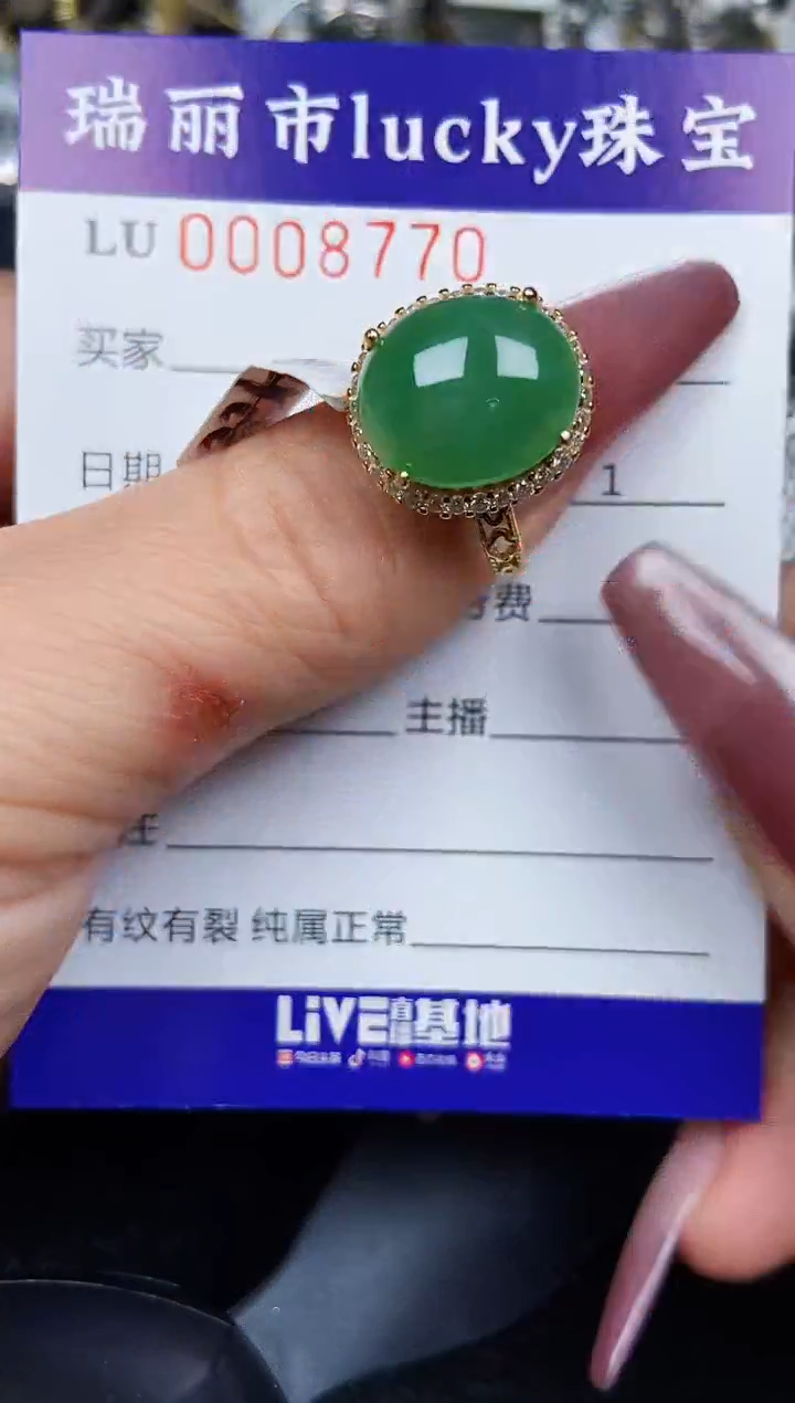 翡翠银S925镶嵌颈饰8770