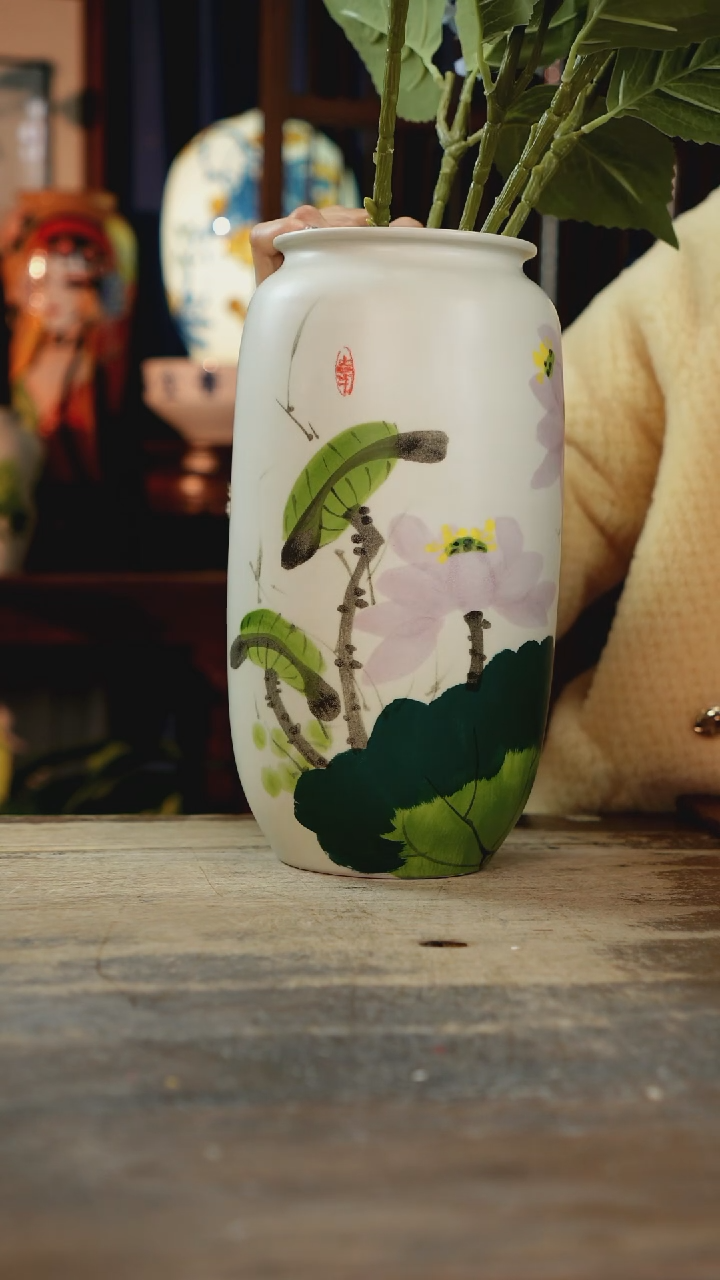 【闪购商品】瓷片景德镇纯手工釉下彩精品花瓶