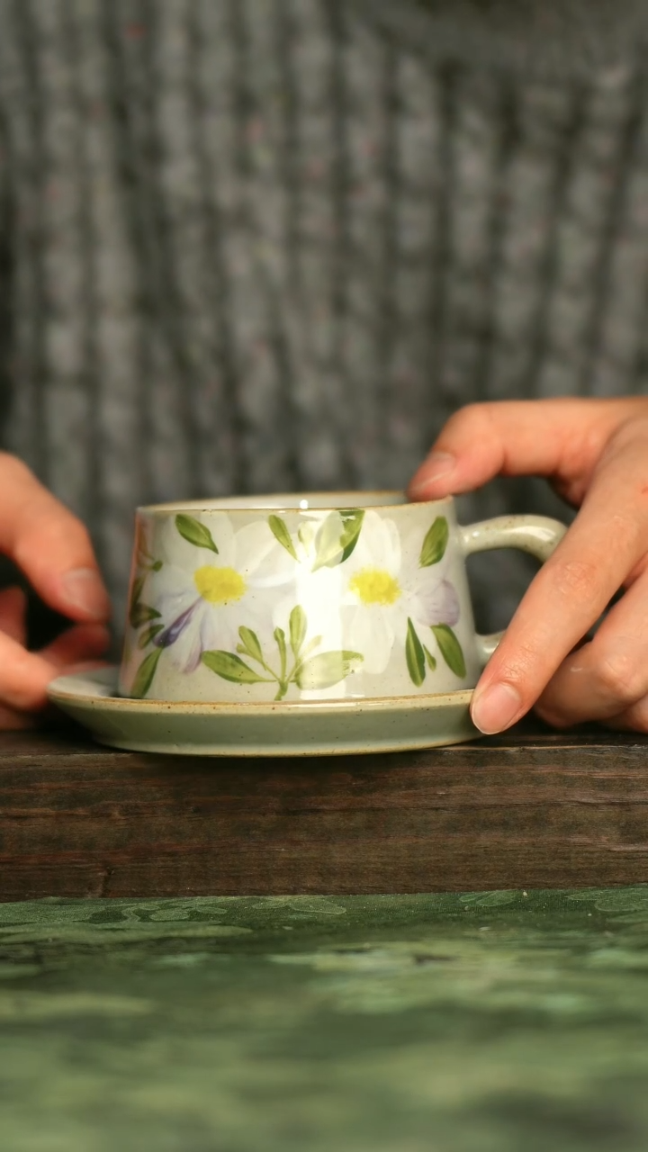 陶瓷青诗集手工手绘瓷器