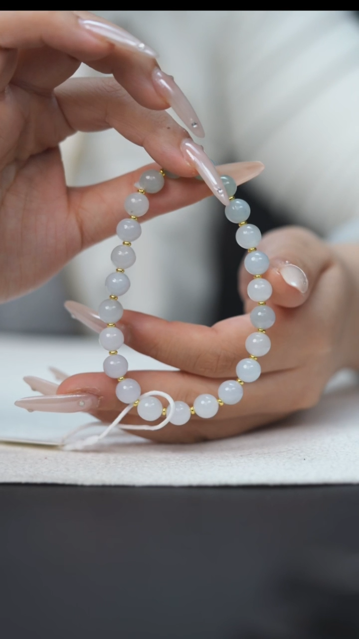 未镶嵌手链翡翠HQ170089圆珠渐变手串