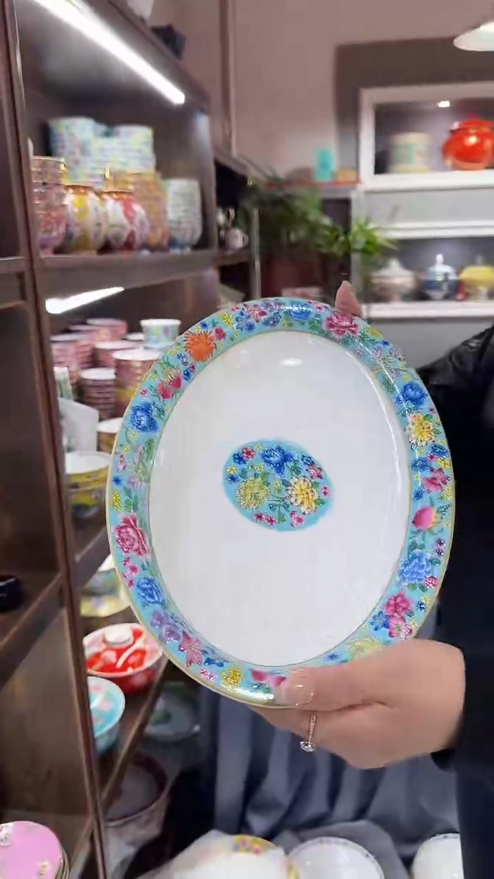 【闪购商品】瓷片12英寸鱼盘1个景德镇陶瓷