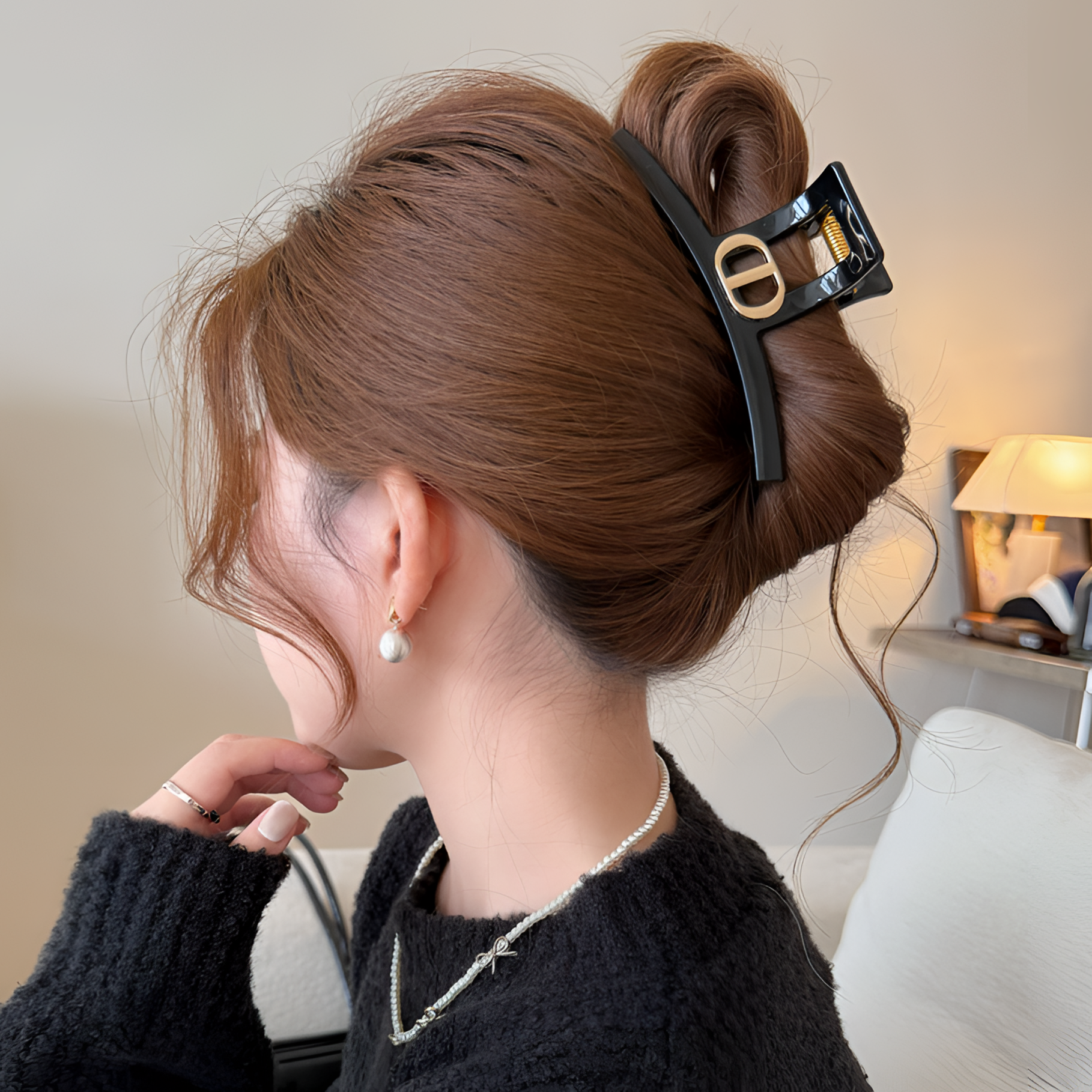 MIMILINE千金风复古cd女卡通风抓夹发夹秋冬头发夹网红鲨鱼夹