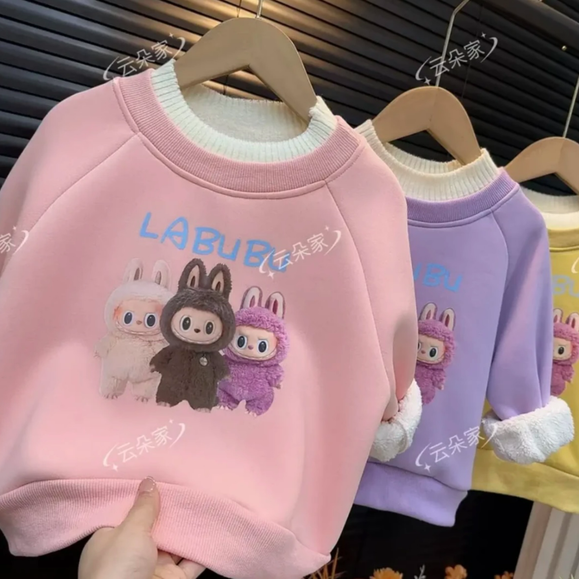 童装2025秋冬卫衣外套冬季宝宝女加绒加厚款