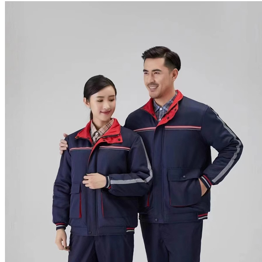 防静电工作服棉服冬季加油站工装棉衣加厚保暖抗风夹克支持定制印