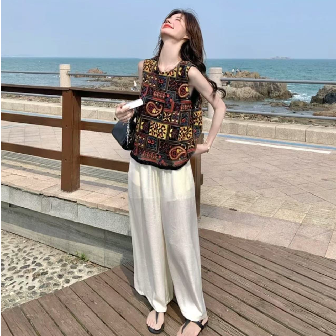 2962*欧洲站重工刺绣新中式马夹女2025夏新款时尚国风背心