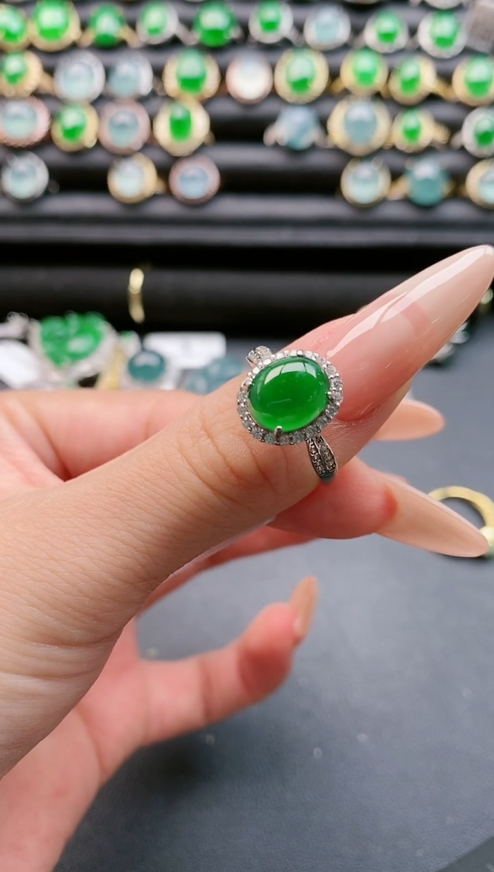 【闪购商品】翡翠戒指银S925镶嵌1111111