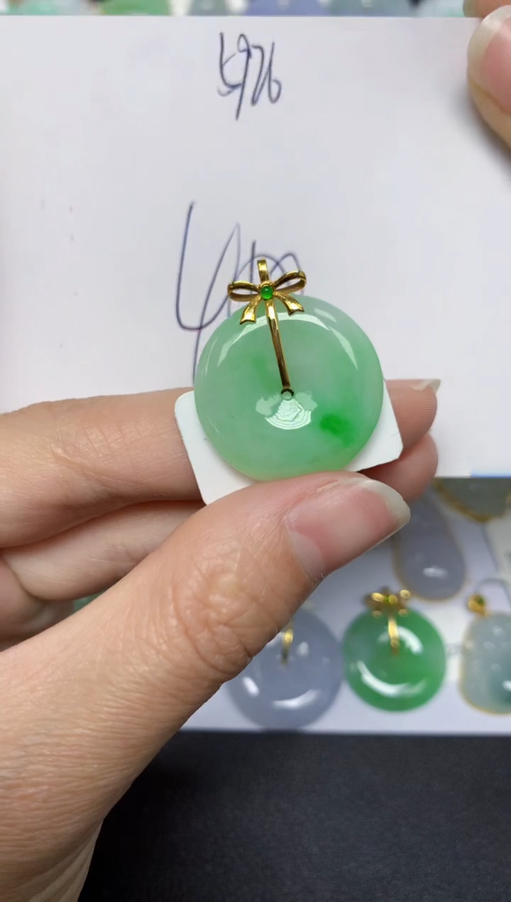 【闪购商品】翡翠颈饰18K金镶嵌 天然翡翠A货