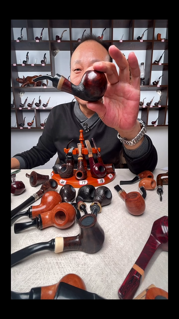 意大利石楠木手工打磨烟斗