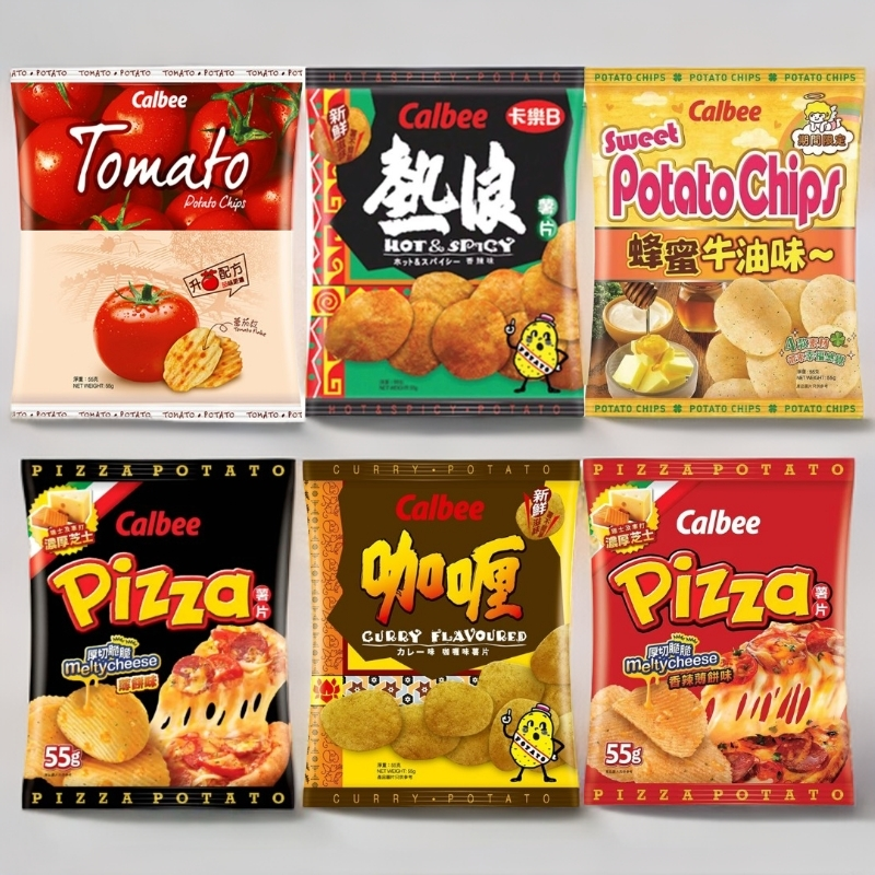 香港卡乐比土豆原味原切薯片晚上必备充饥食品多口味薯片巧克力