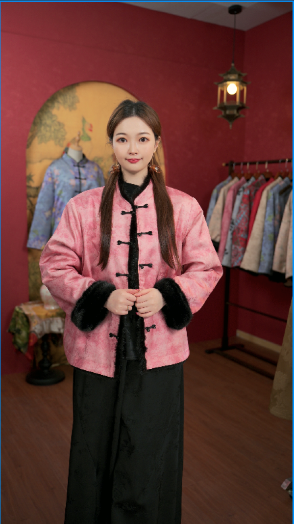 【婉意】冬季新款水貂毛外套新中式国风双面双穿加厚外套