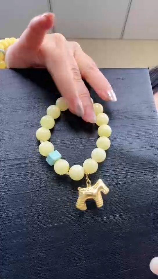 【闪购商品】蜜蜡手链足金镶嵌蜜蜡手串