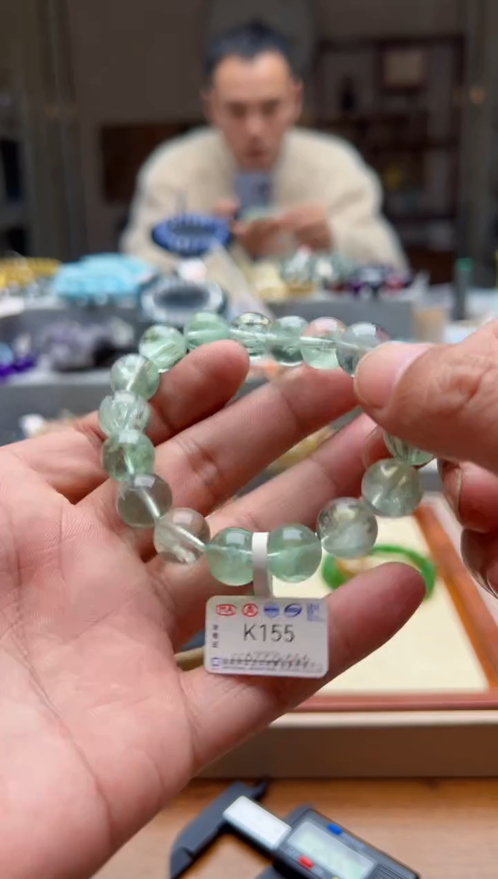 未镶嵌手链萤石K155 羽毛萤石12mm+