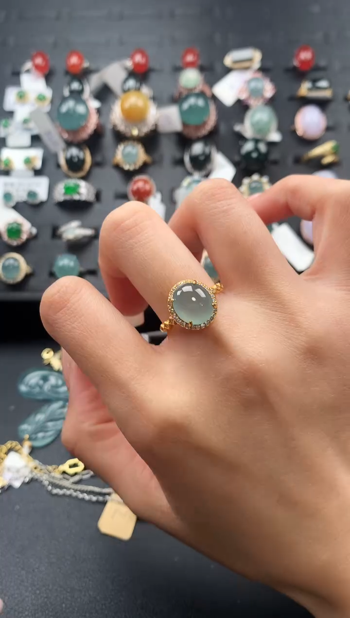 【闪购商品】翡翠戒指银S925镶嵌46546547645