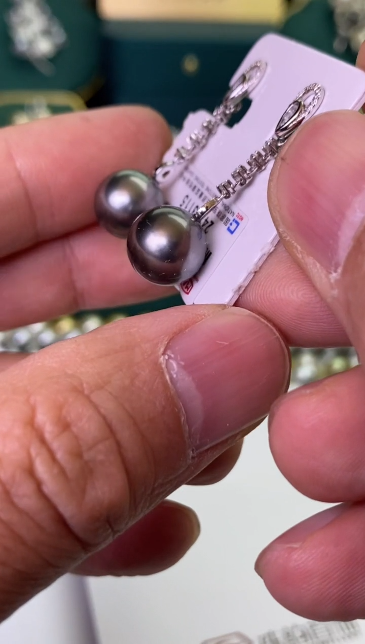【闪购商品】海水珍珠耳饰18K金镶嵌10-11