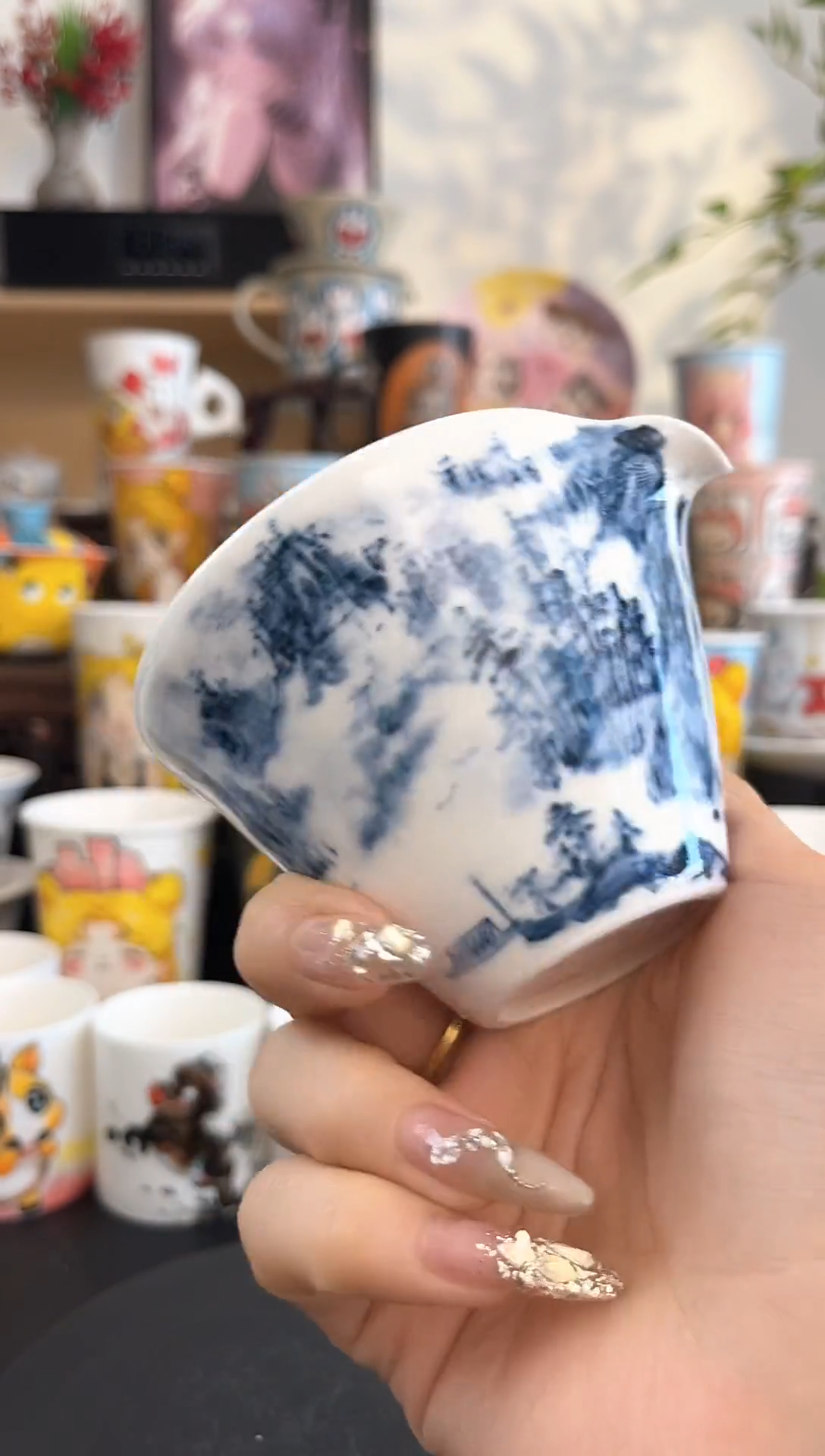 【闪购商品】摆件手工手绘陶瓷小杯杯