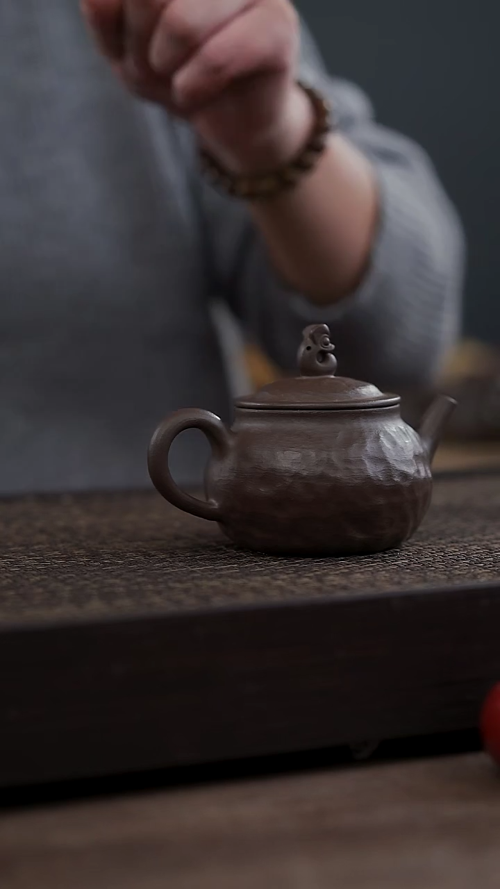 茶壶紫砂肥*黑灯头【手捏壶】