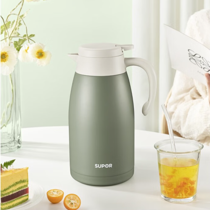 SUPOR/苏泊尔保温壶KC20KH52罗勒绿大容量内盖304不锈钢