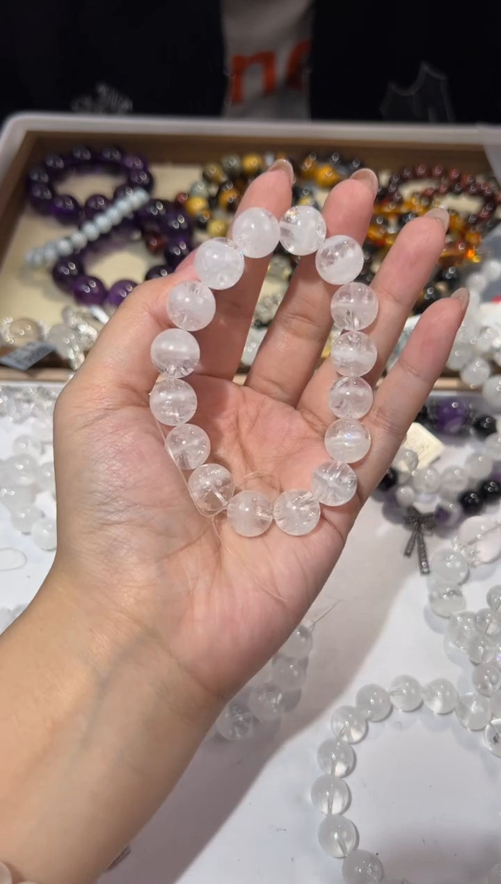 【闪购商品】水晶手链未镶嵌13mm白幽灵爆闪
