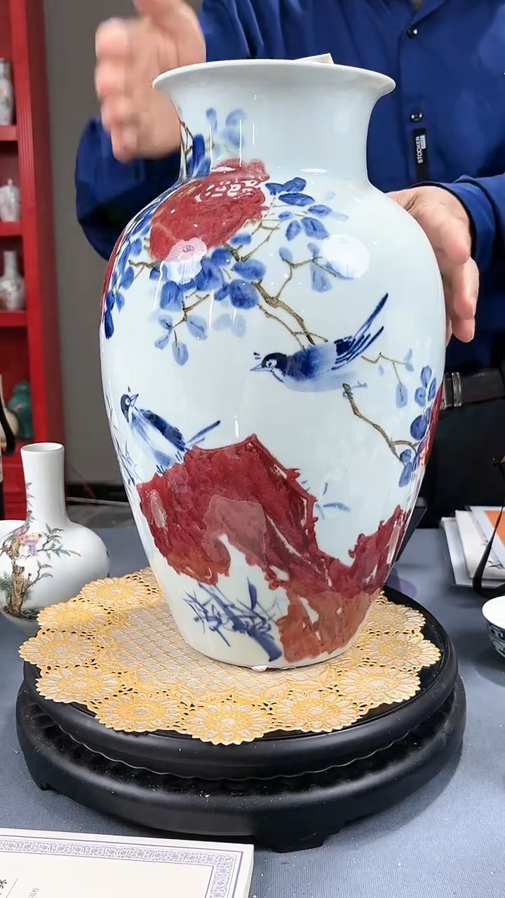 【闪购商品】官窑瓷画院706官窑瓷画院花鸟冬瓜瓶