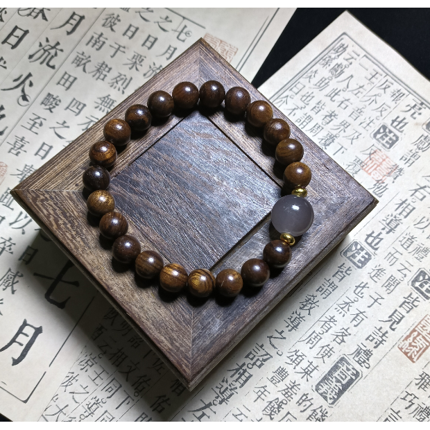 黑花梨8mm 琉璃单圈手串 STJ077 （无礼盒）