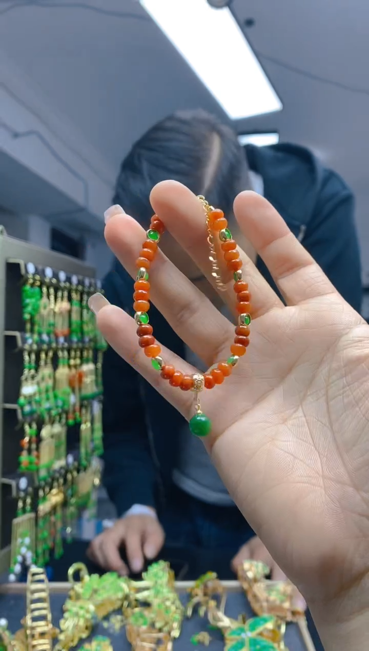 【闪购商品】翡翠耳饰合金0277翡翠手链