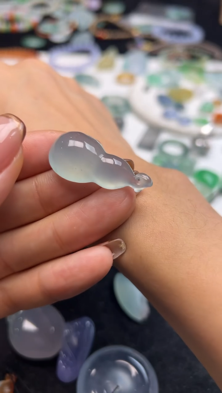 未镶嵌定制翡翠蓝葫芦16800+840-zgq178