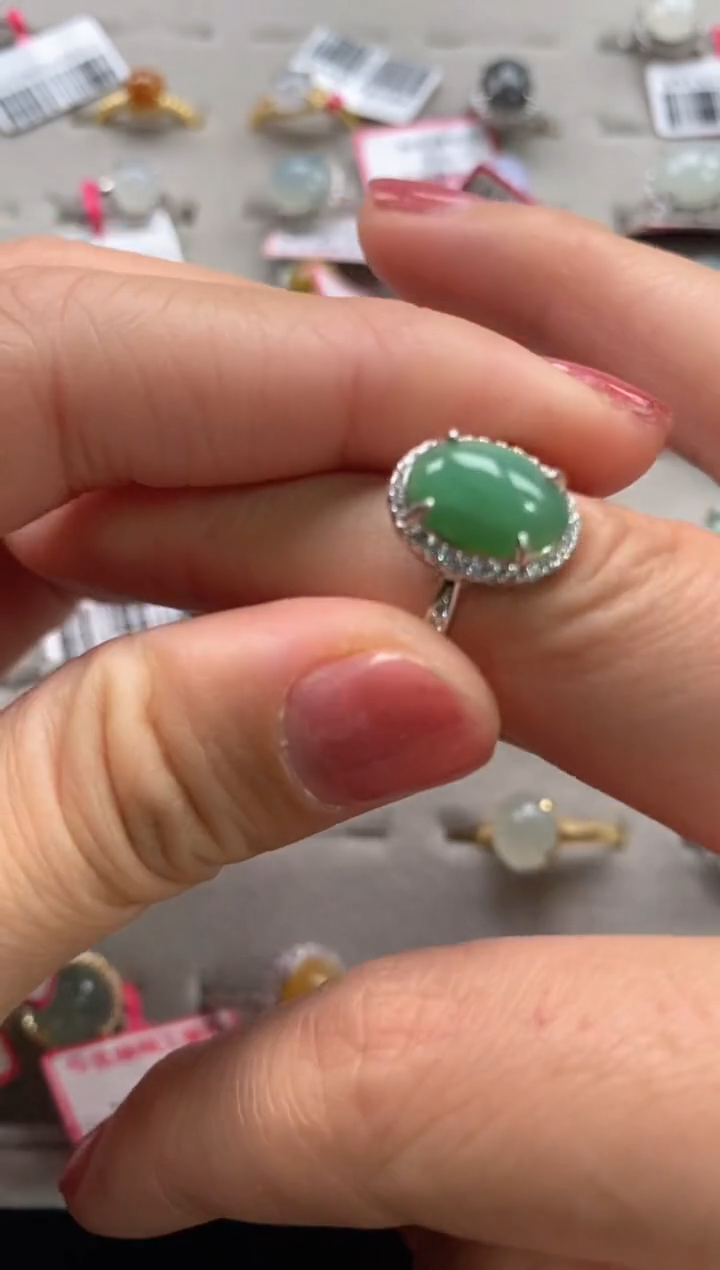 【闪购商品】翡翠戒指银S925镶嵌11111111    9