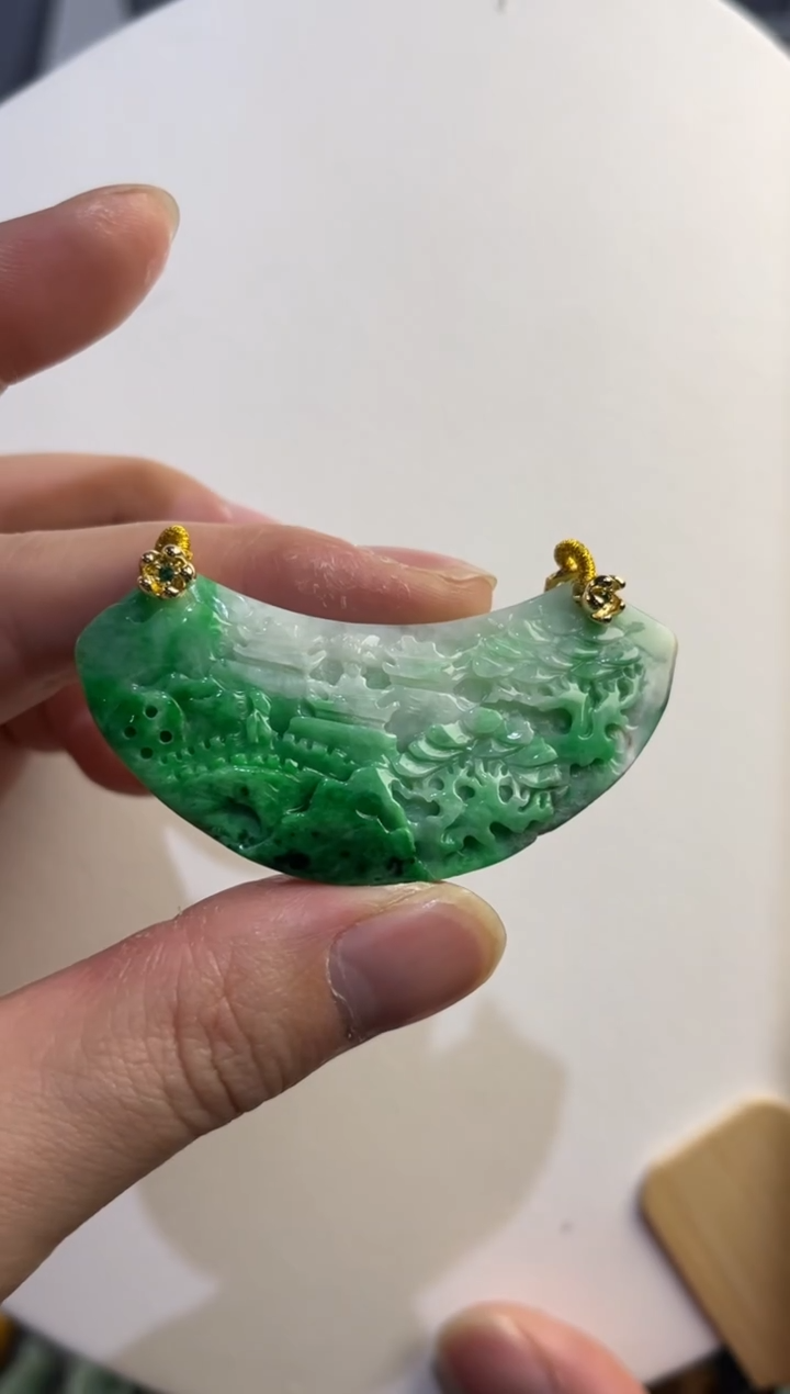 翡翠未镶嵌吊坠(赠链)代编织