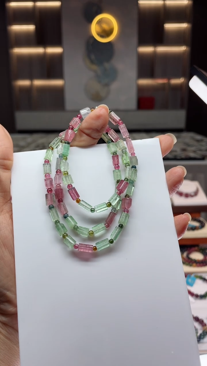 三圈手串未镶嵌碧玺（多样性发一条）Q