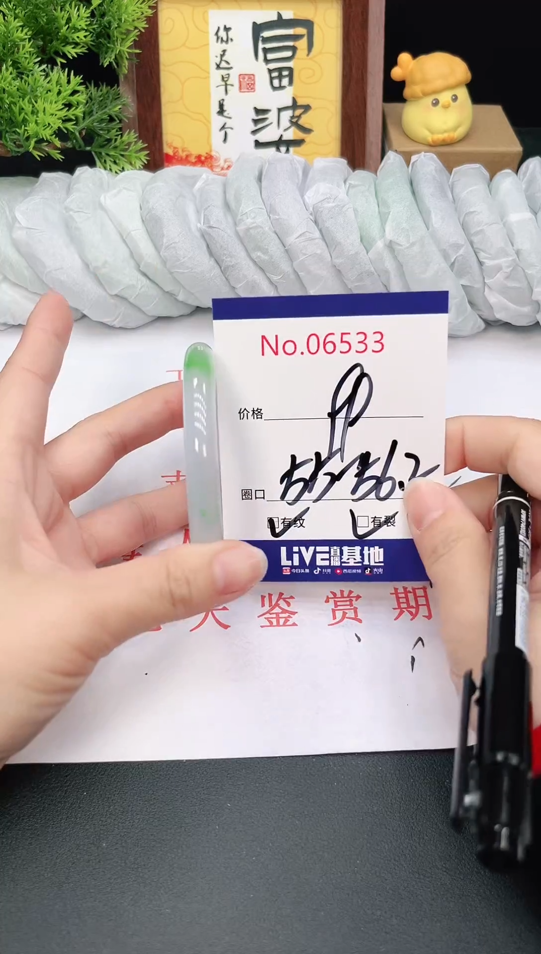 未镶嵌手镯翡翠6533