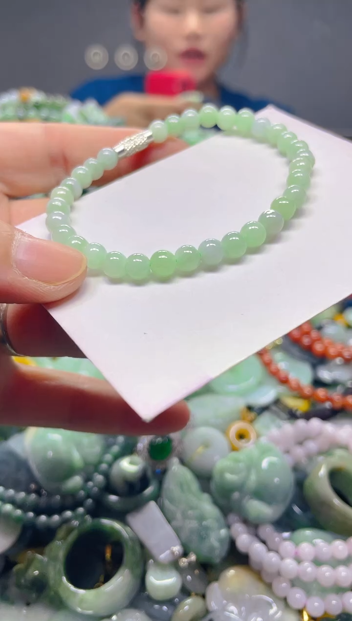 颈饰未镶嵌翡翠5mm/B/翡翠A货，一件也是批发价