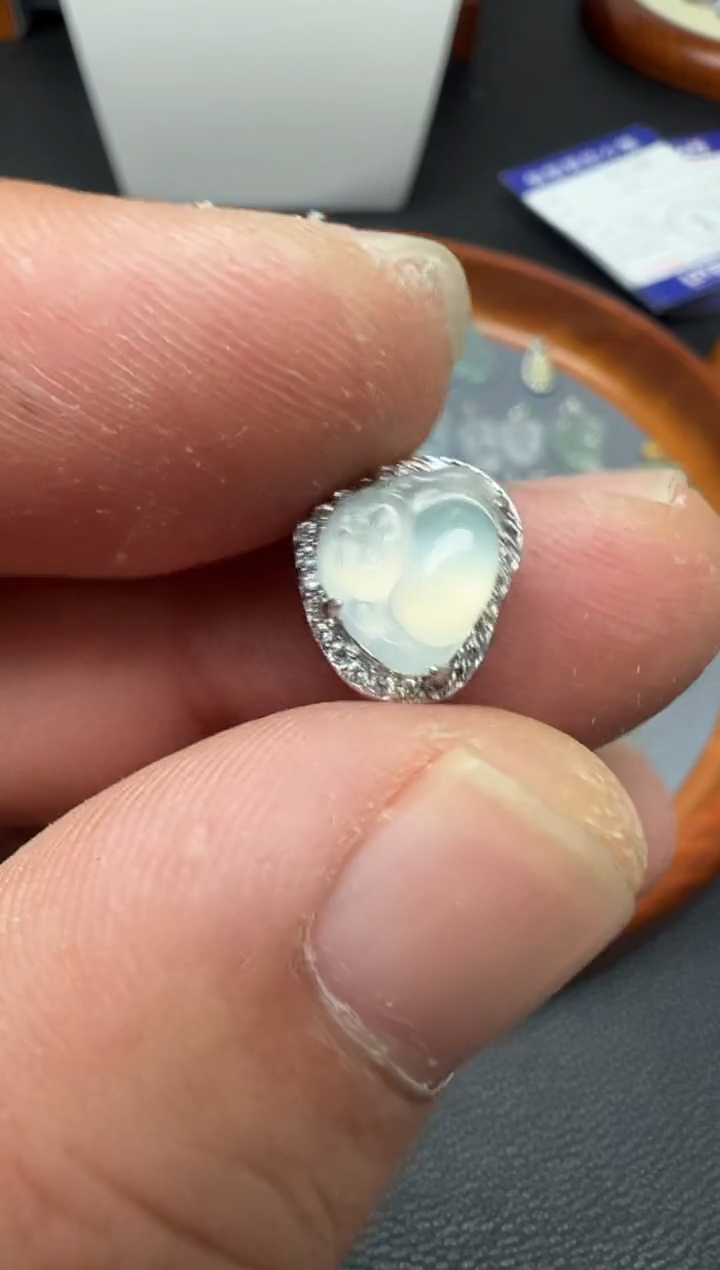 颈饰银S925镶嵌翡翠(29号）纯天然A货缅甸翡翠  佛公潘拉拉