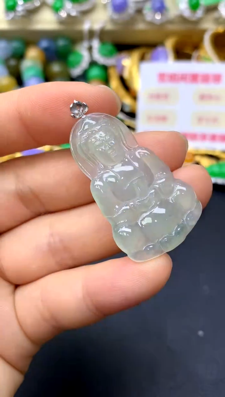 颈饰18K金镶嵌翡翠77-中国好珍宝