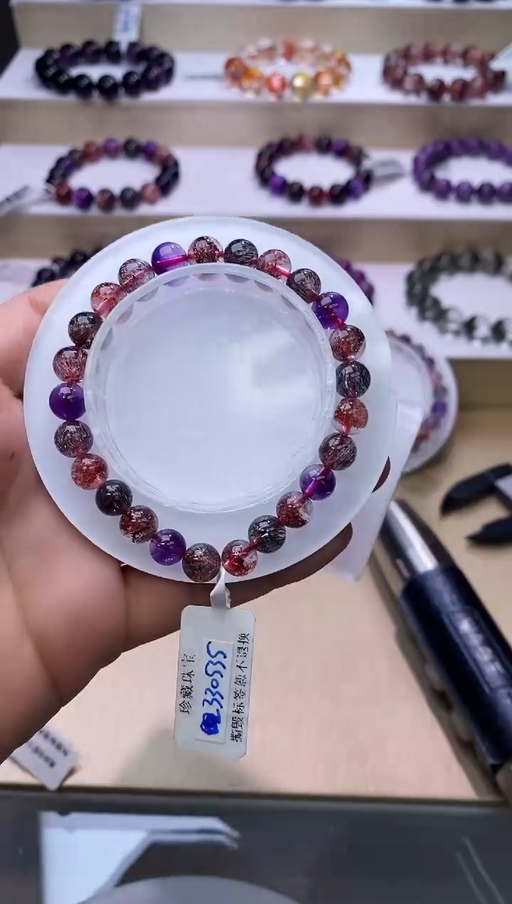 【闪购商品】水晶手链未镶嵌黑加仑超七单圈7m+