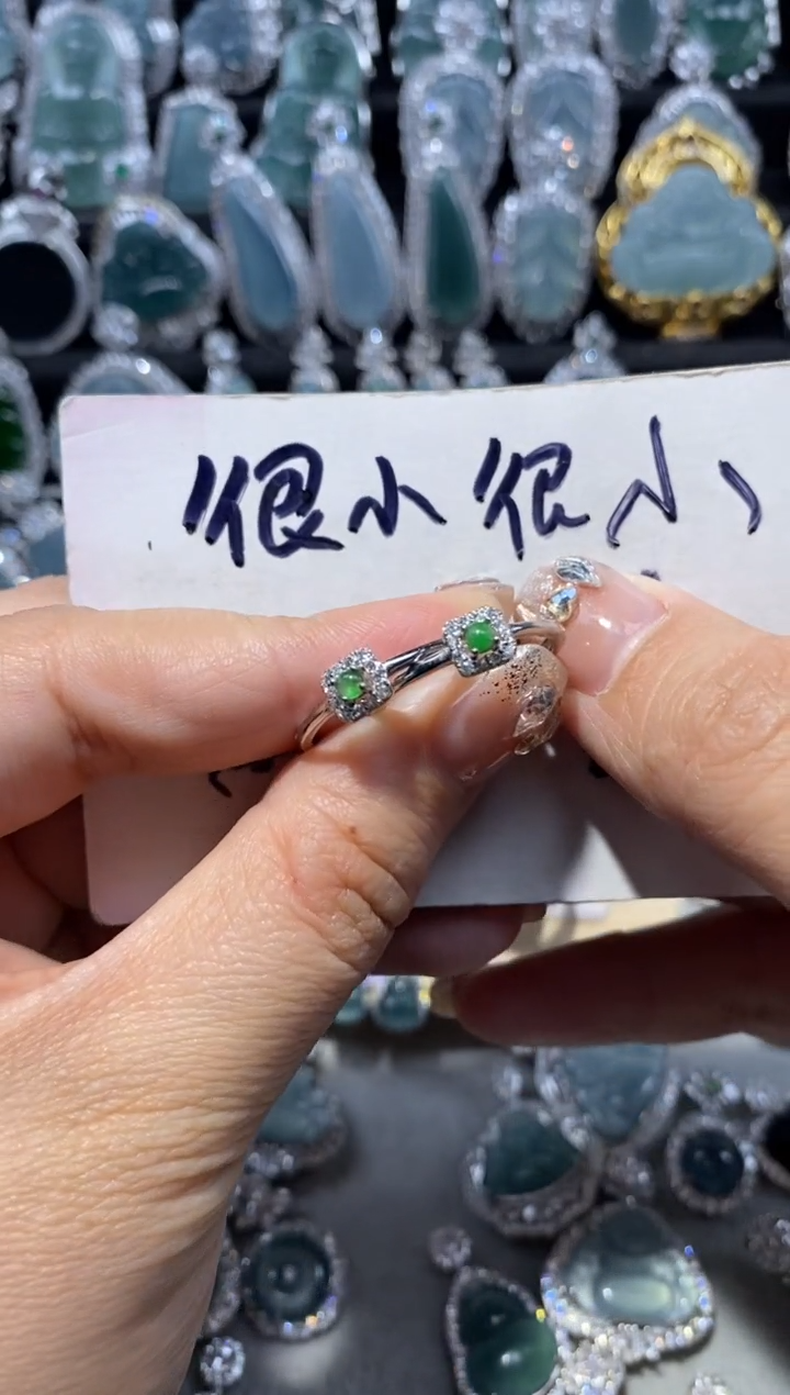 【闪购商品】翡翠颈饰未镶嵌翡翠两个戒指